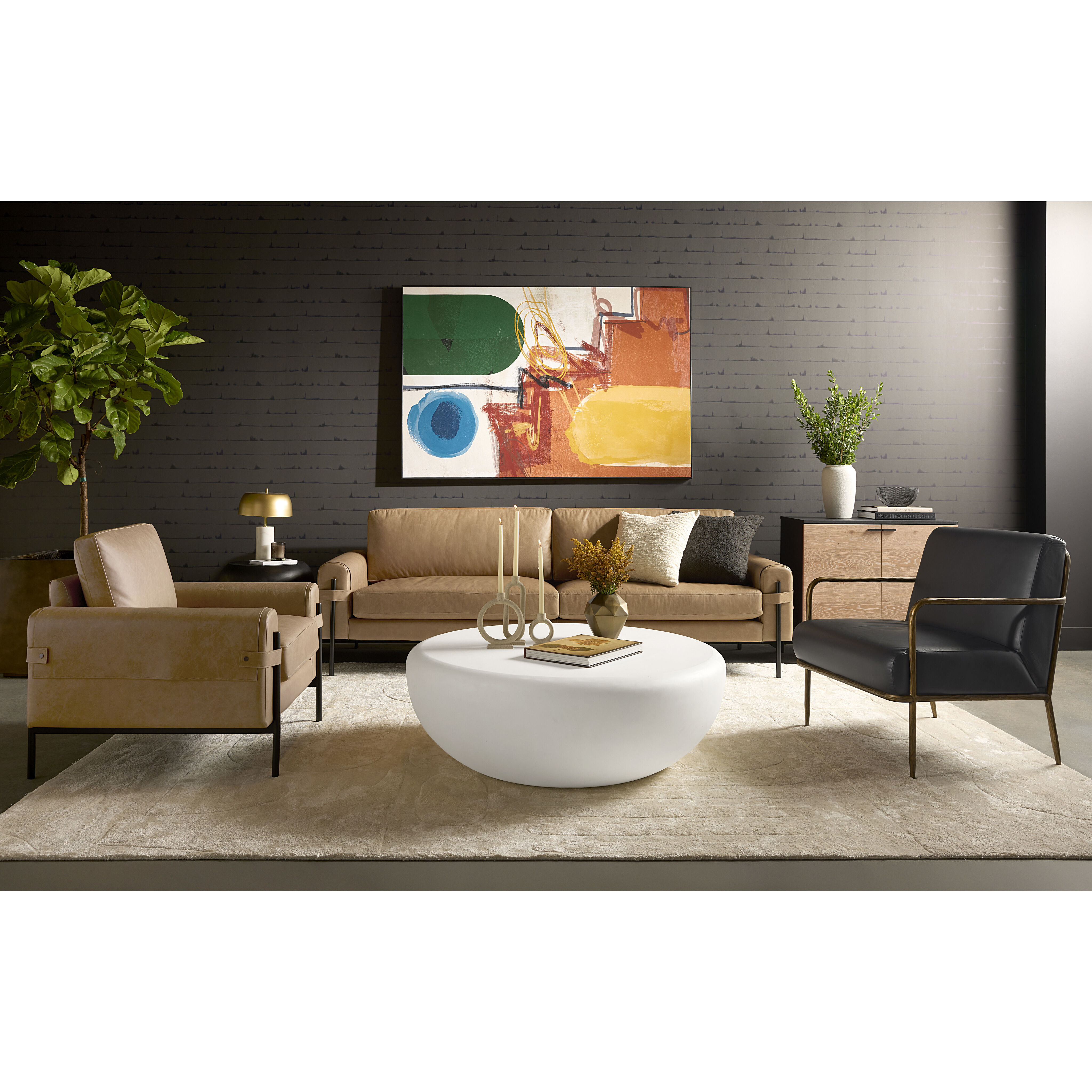 Camus Ludlow Sesame Leather Armchair